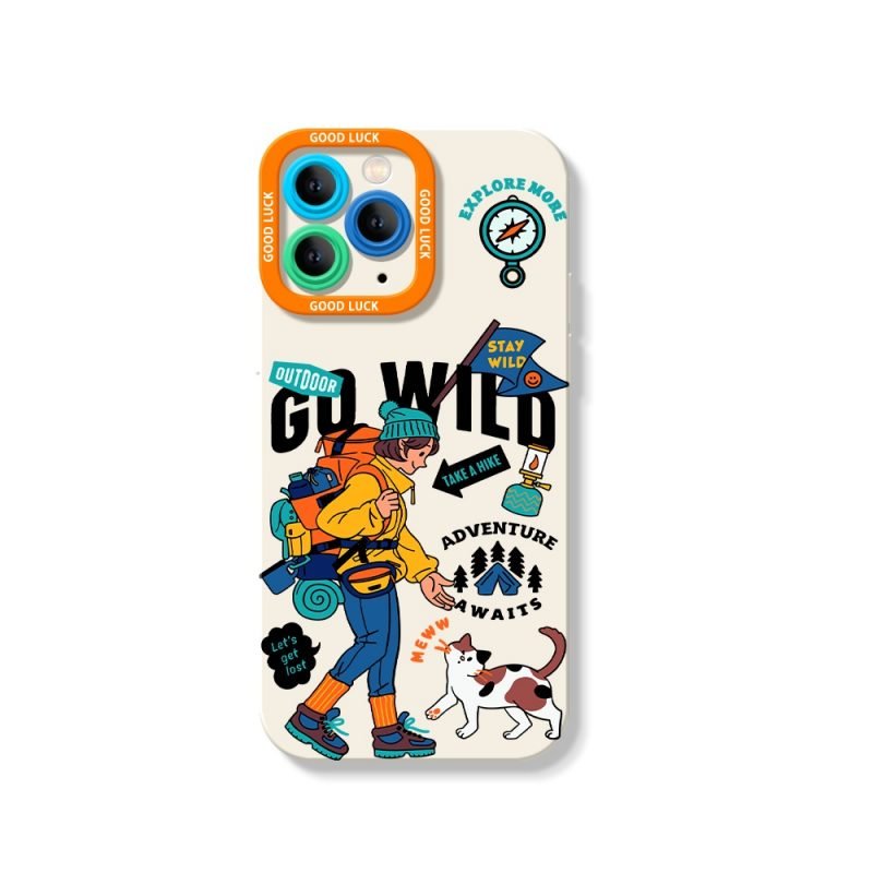 GO WILD Camping Phone Case for iPhone 16 Pro — White