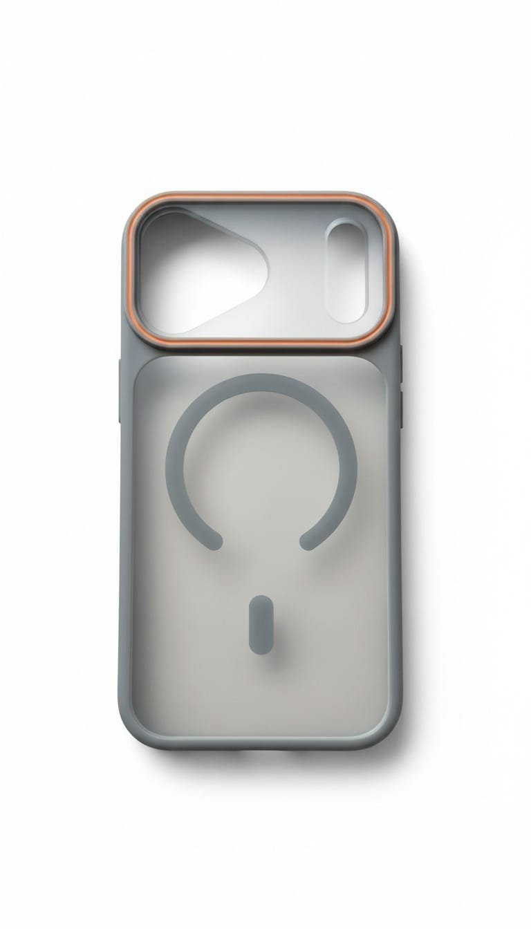 Grey ring-design phone case
