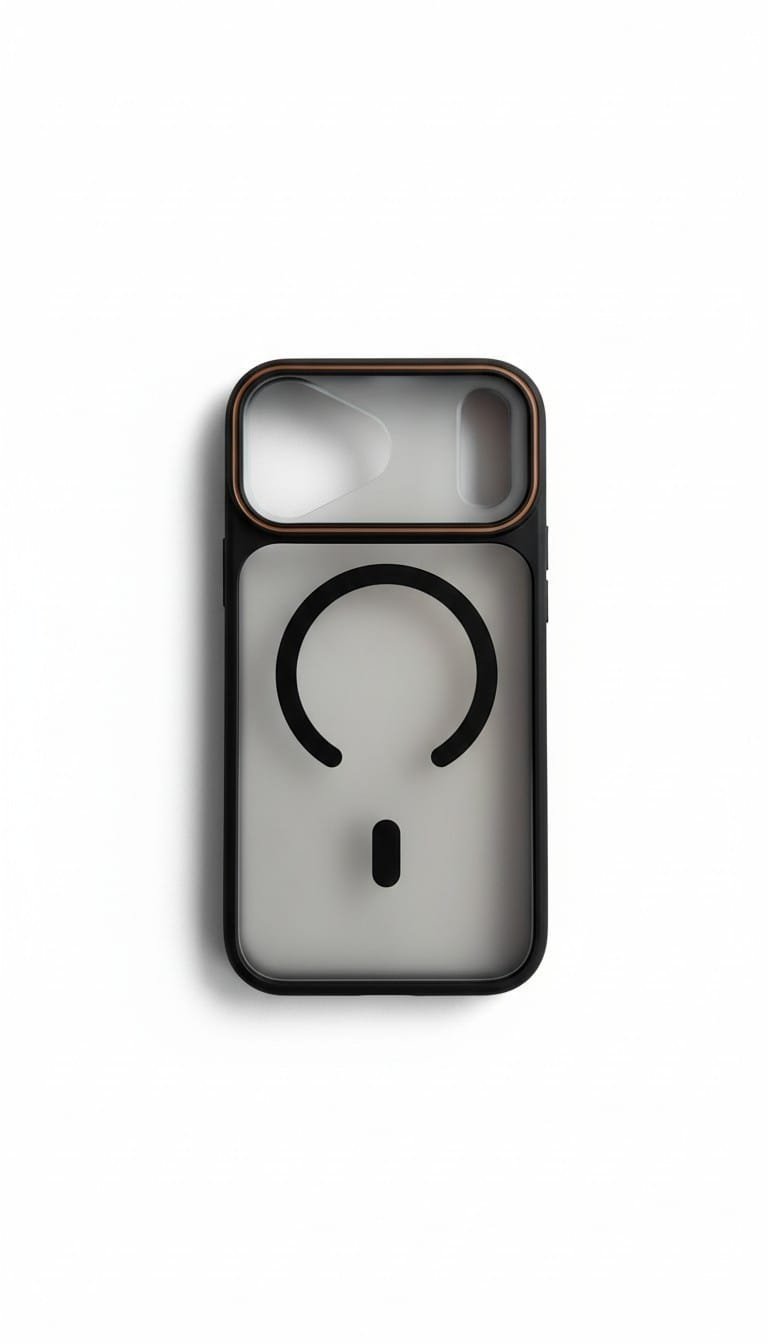 Black ring-design phone case